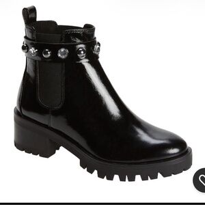 Karl Lagerfeld  Rhinestone-Embellished Ankle Boots: NEW